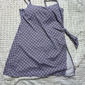 Lands' End Blue and Purple Patterned Women's Swim Dress